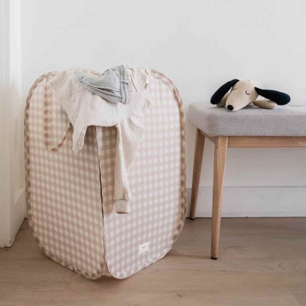 3Sprouts Καλάθι Για Τα Άπλυτα, Gingham Beige