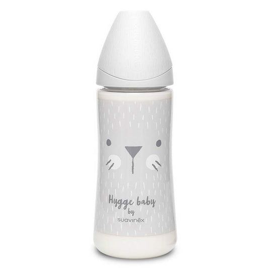 Suavinex Πλαστικό Μπιμπερό Hygge Whiskers Grey 360ml (4m+)