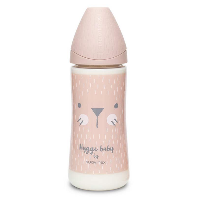 Suavinex Πλαστικό Μπιμπερό Hygge Whiskers Pink 360ml (4m+)