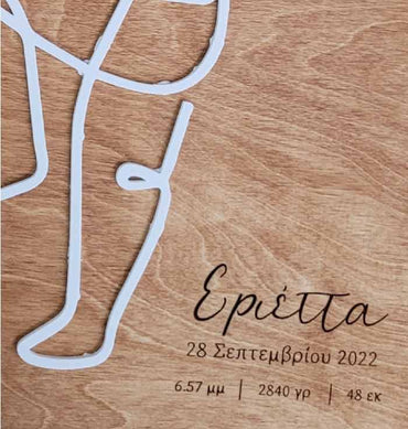 Pastel Kate Birth Wooden Board