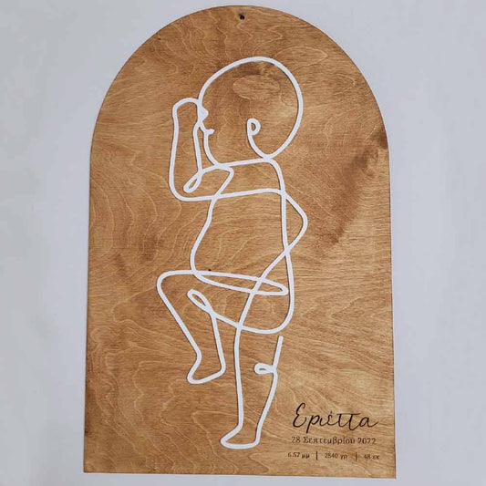 Pastel Kate Birth Wooden Board
