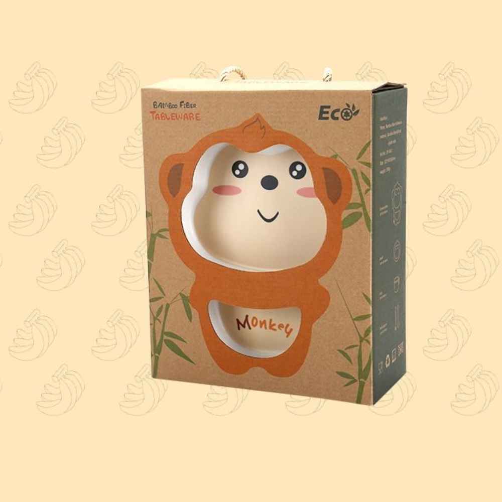 Baby Cloud Σετ Φαγητού Bamboo – Μαϊμού 6 τμχ.