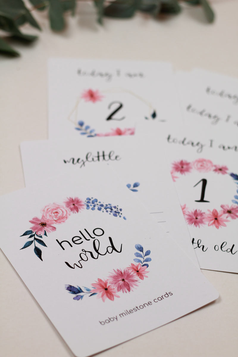 Baby Milestone Cards Pink Edition