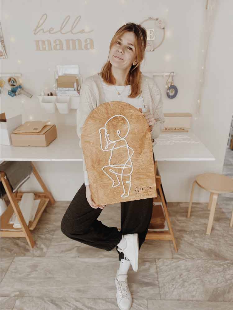 Pastel Kate Birth Wooden Board