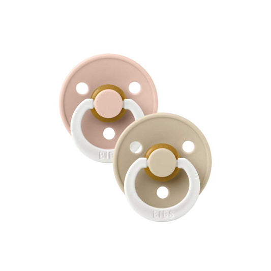 BIBS Glow Πιπίλες Νυκτός Καουτσούκ Blush/Vanilla (6-18m) 2τμχ