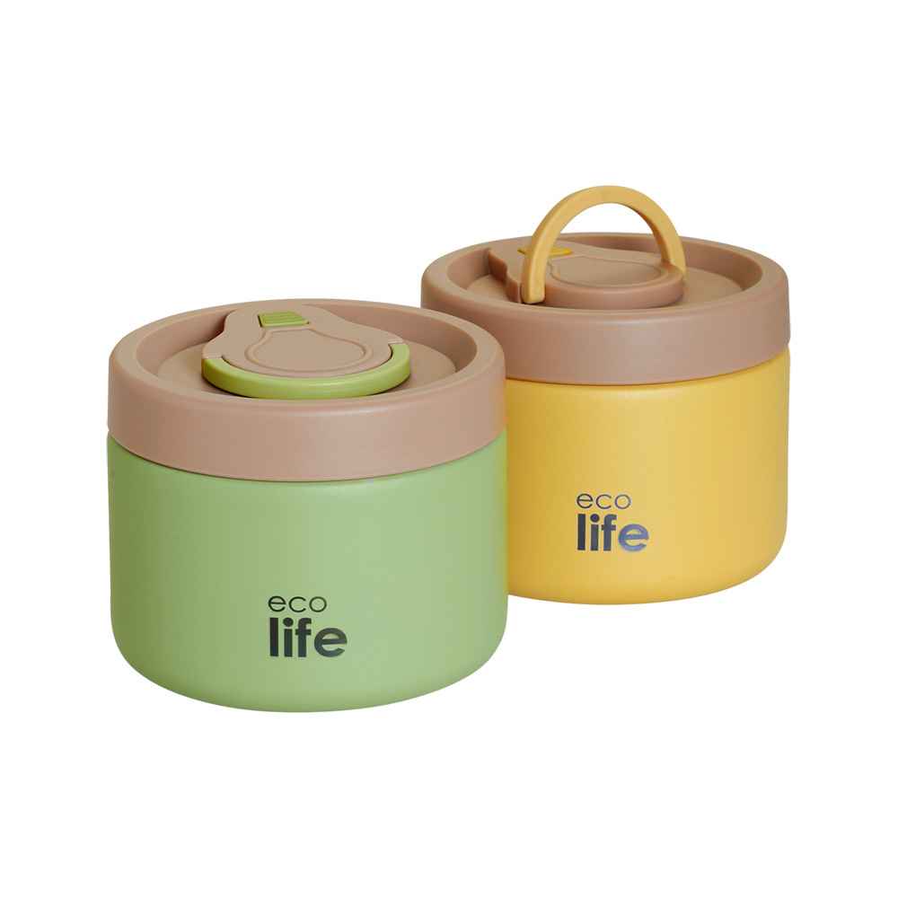 Ecolife Στρογγυλό Θερμός Φαγητού 650ml Πράσινο