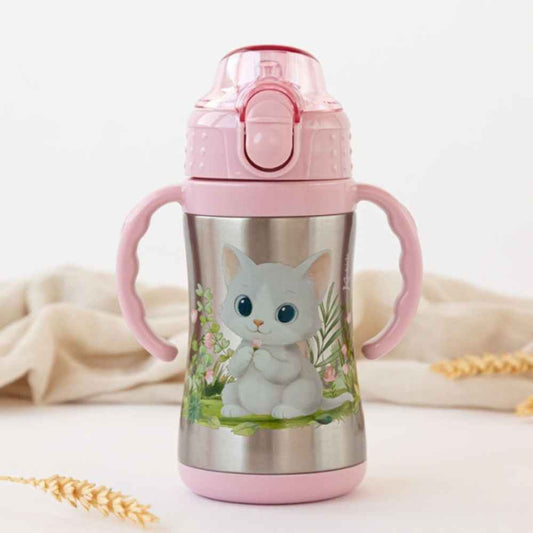 Kiokids Παγούρι Θερμός Mε Λαβές Γατάκι 280ml