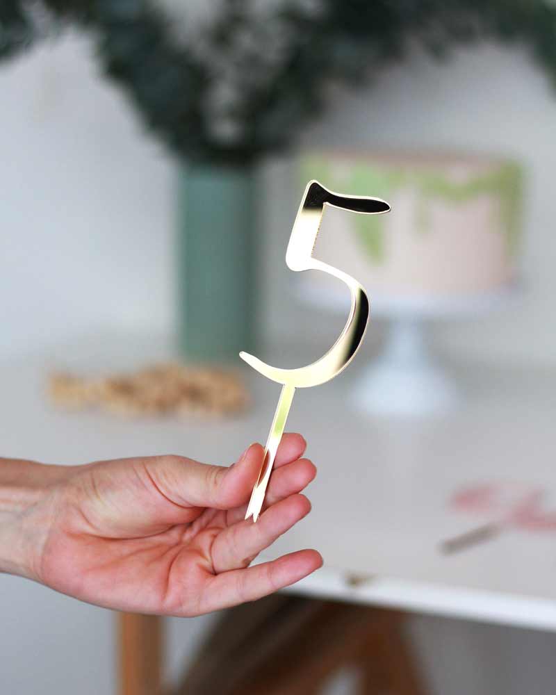 Χρυσό Cake topper με Αριθμό