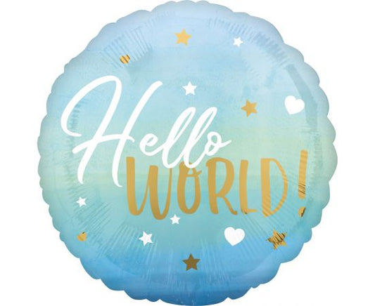 Μπαλόνι 'Hello World' Γαλάζιο (1τμχ)