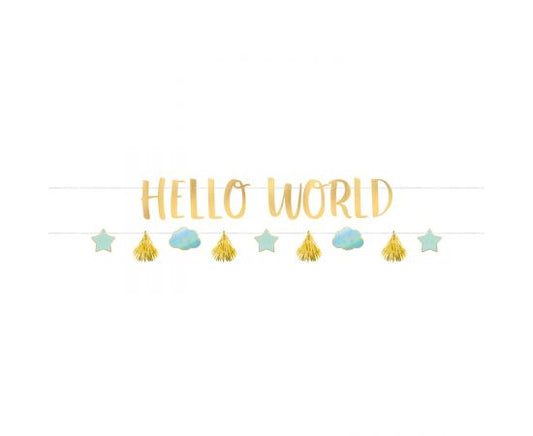 Γιρλάντα 'Hello World' Γαλάζια