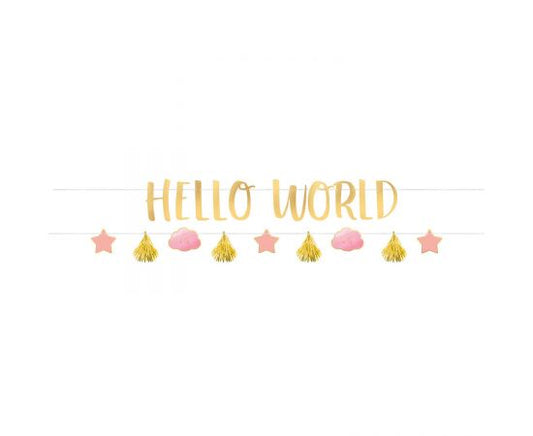 Γιρλάντα 'Hello World' Ροζ