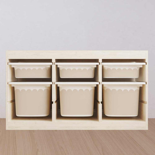 Pastel Kate Αυτοκόλλητα για Κουτιά Αποθήκευσης Trofast Scalloped Beige