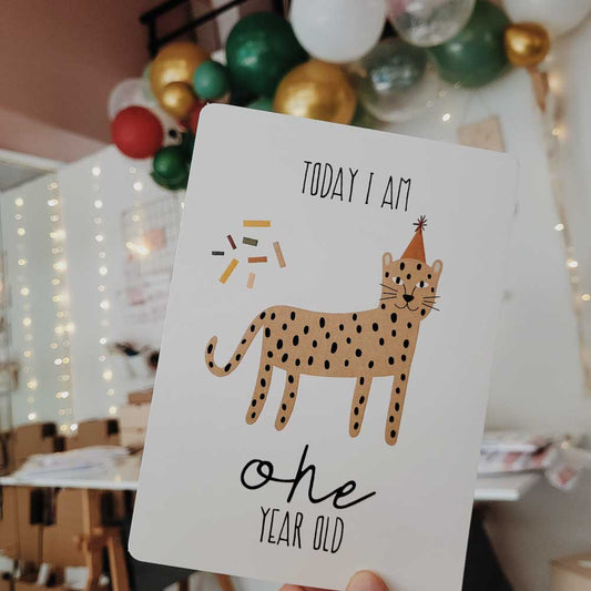 Baby Milestone Cards Wild Animals