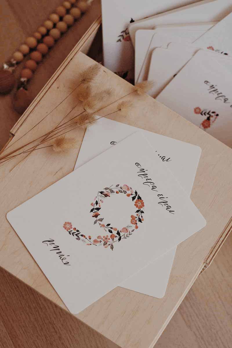 Baby Milestone Cards Vintage Floral