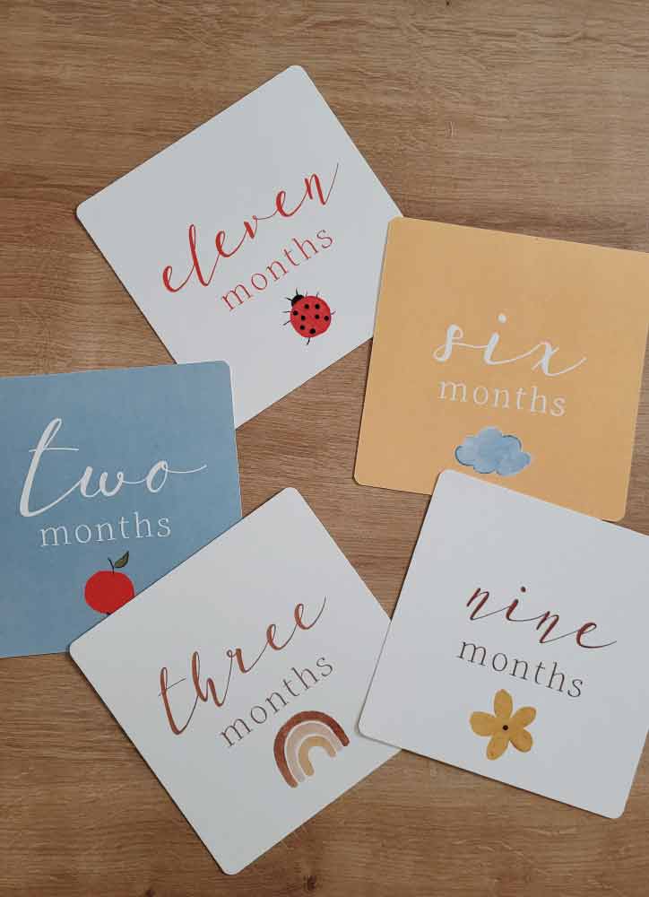 Baby Milestone Cards Watercolor Nature Cards