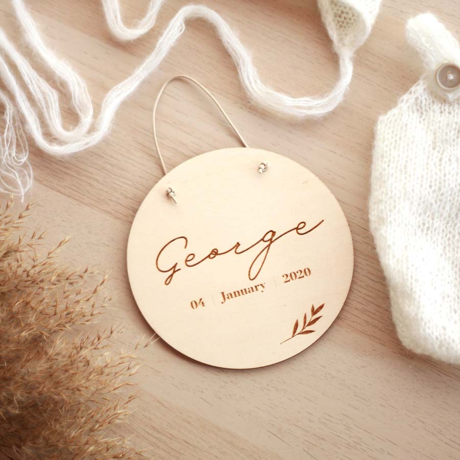 Wooden Disc με Όνομα & Ημ/νία γέννησης