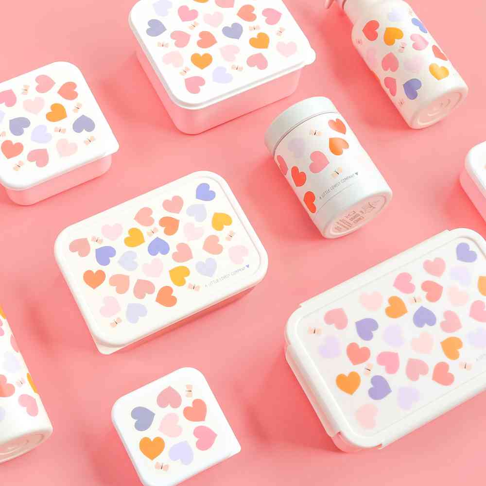 A Little Lovely Company Φαγητοδοχείο Bento Με Χωρίσματα 1,2L Hearts