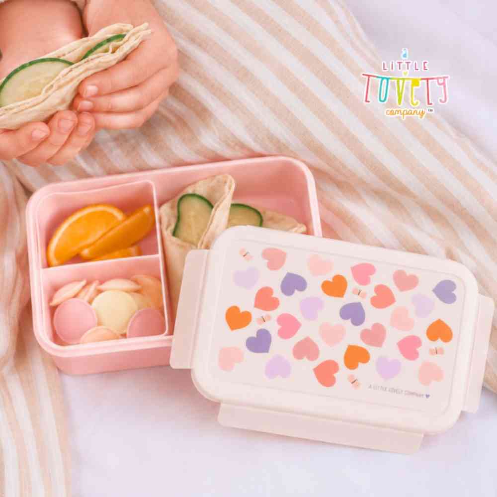 A Little Lovely Company Φαγητοδοχείο Bento Με Χωρίσματα 1,2L Hearts