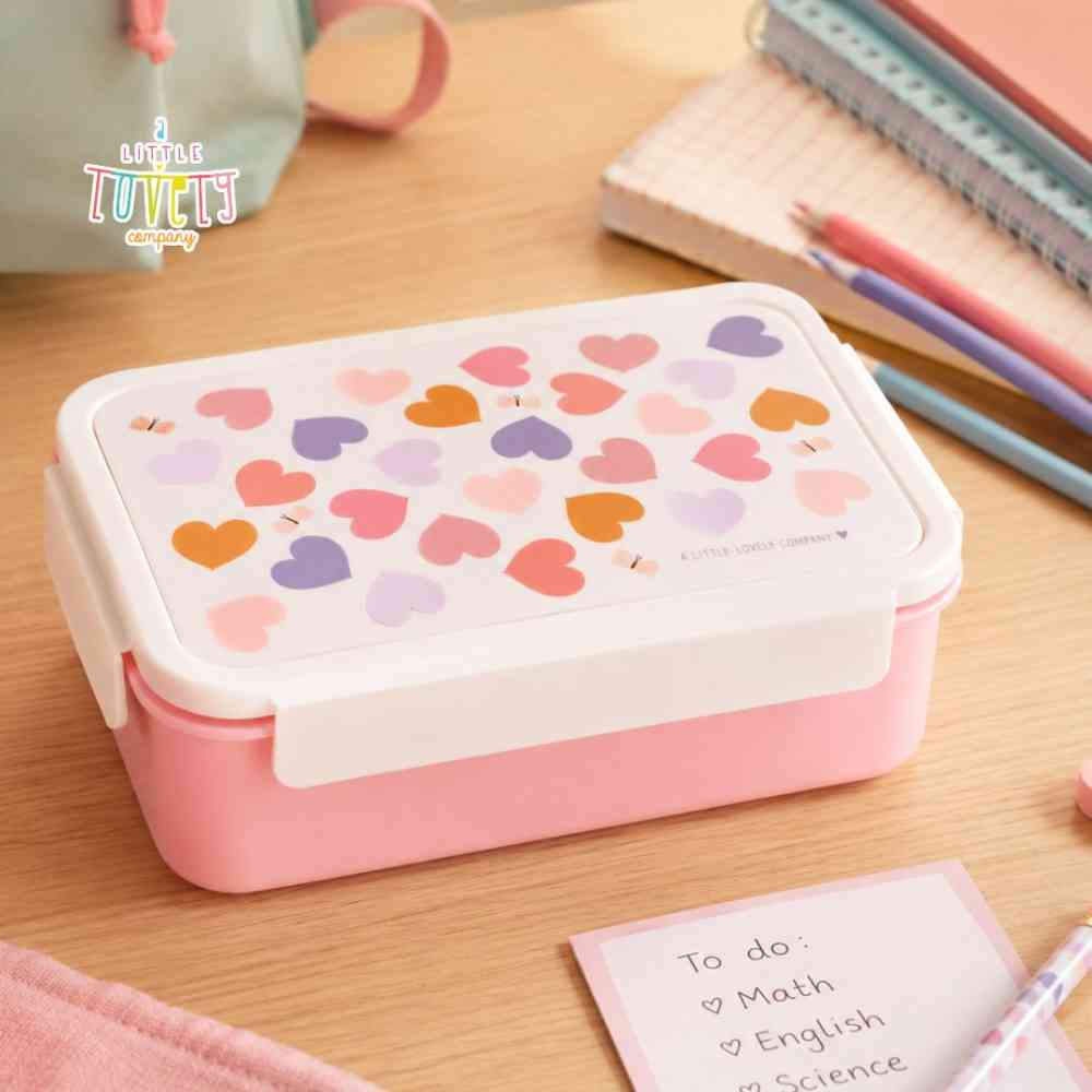 A Little Lovely Company Φαγητοδοχείο Bento Με Χωρίσματα 1,2L Hearts