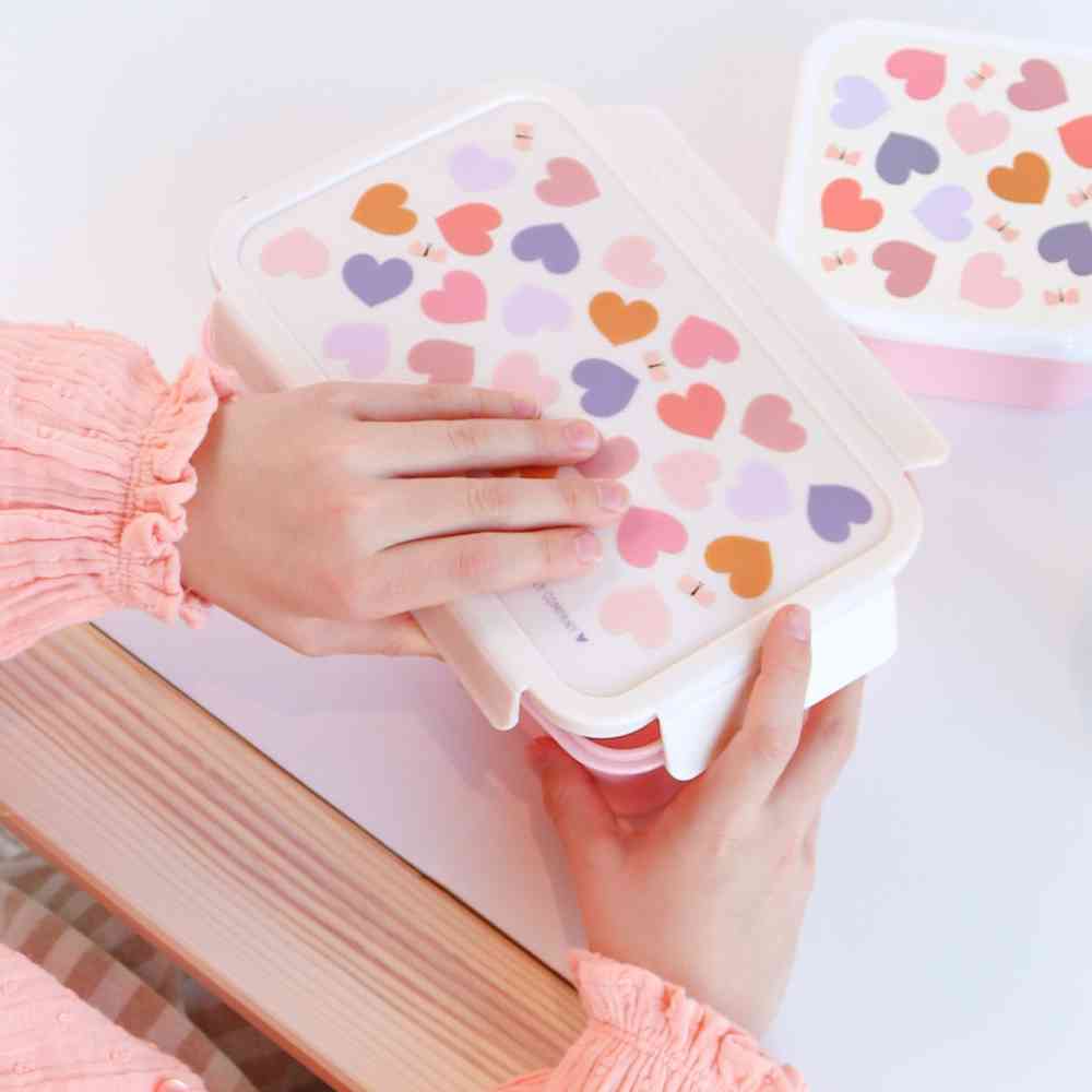 A Little Lovely Company Φαγητοδοχείο Bento Με Χωρίσματα 1,2L Hearts