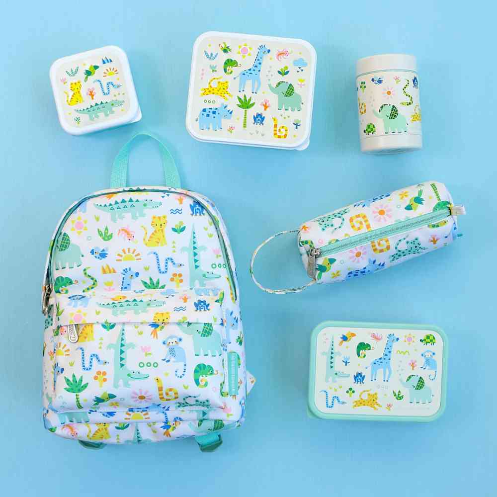 A Little Lovely Company Σετ 4 Φαγητοδοχείων Lunch & Snack Box Jungle
