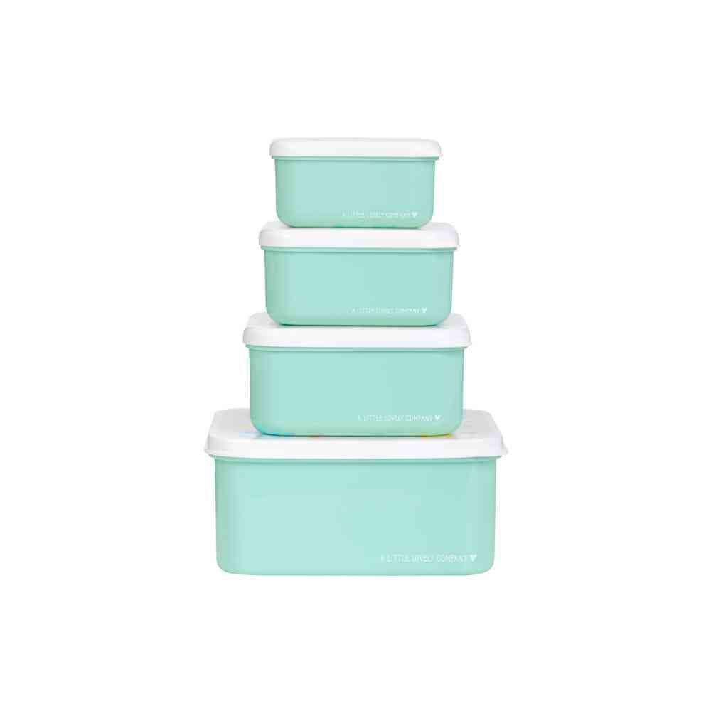 A Little Lovely Company Σετ 4 Φαγητοδοχείων Lunch & Snack Box Jungle