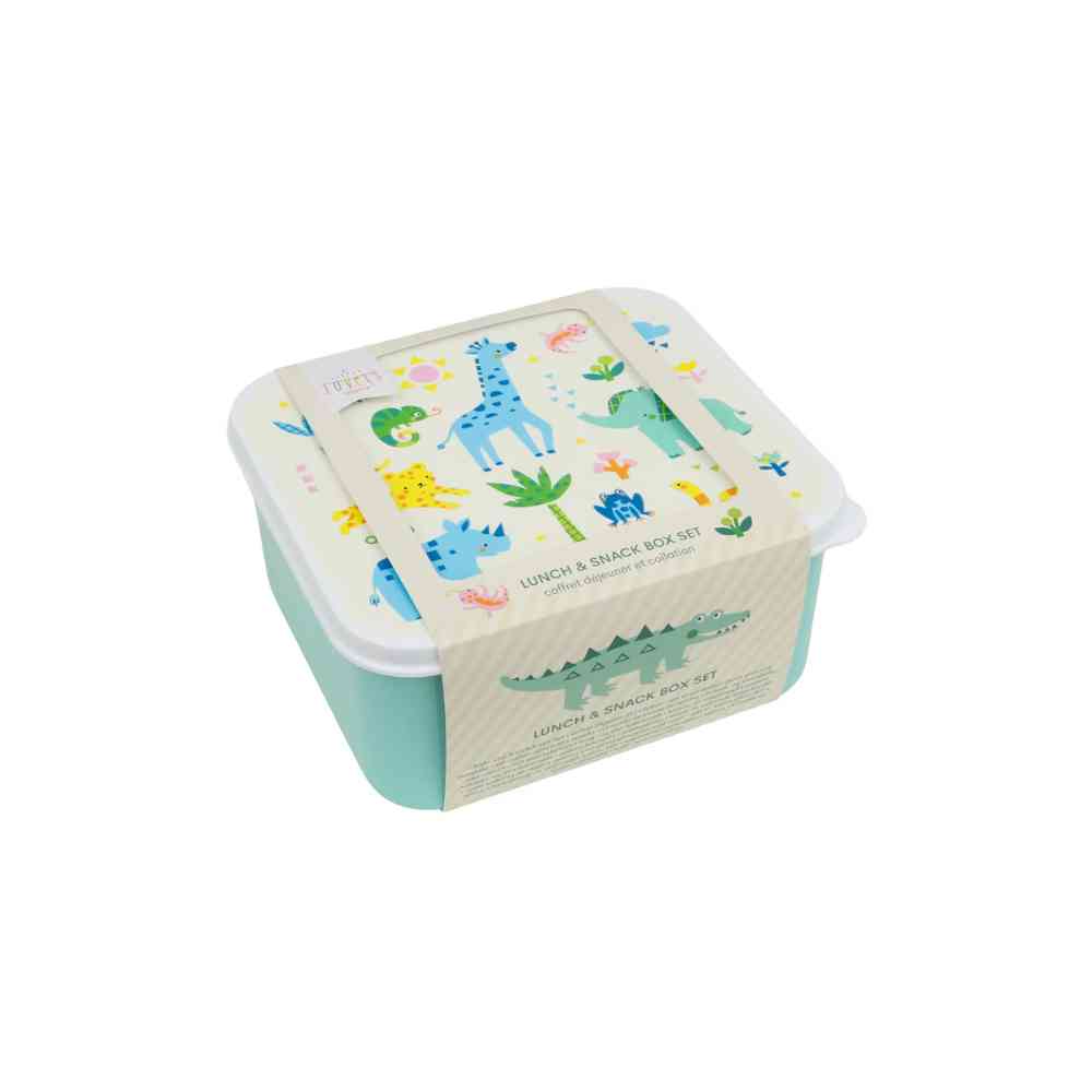 A Little Lovely Company Σετ 4 Φαγητοδοχείων Lunch & Snack Box Jungle