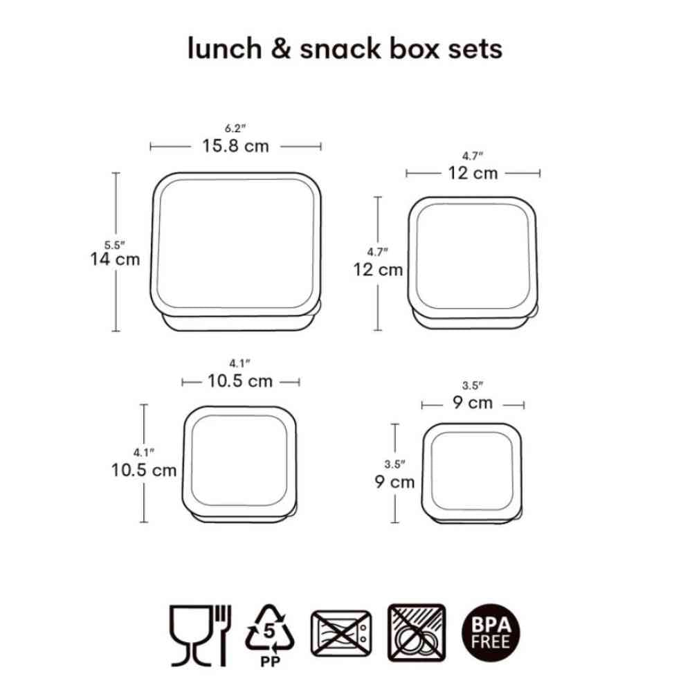 A Little Lovely Company Σετ 4 Φαγητοδοχείων Lunch & Snack Box Jungle