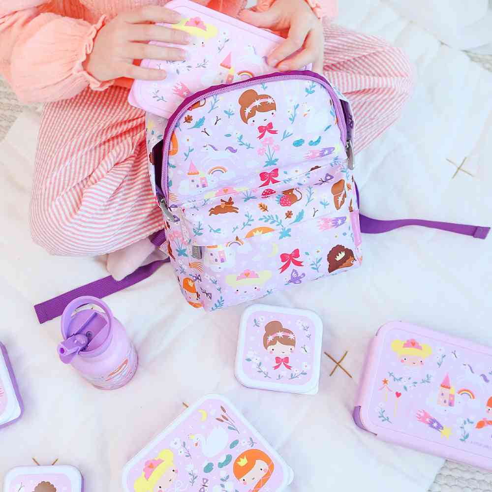 A Little Lovely Company Σετ 4 Φαγητοδοχείων Lunch & Snack Box Princesses
