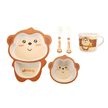 Baby Cloud Σετ Φαγητού Bamboo – Μαϊμού 6 τμχ.