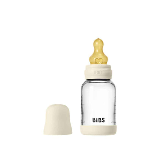 BIBS Γυάλινο Μπιμπερό 120ml – Latex – Ivory