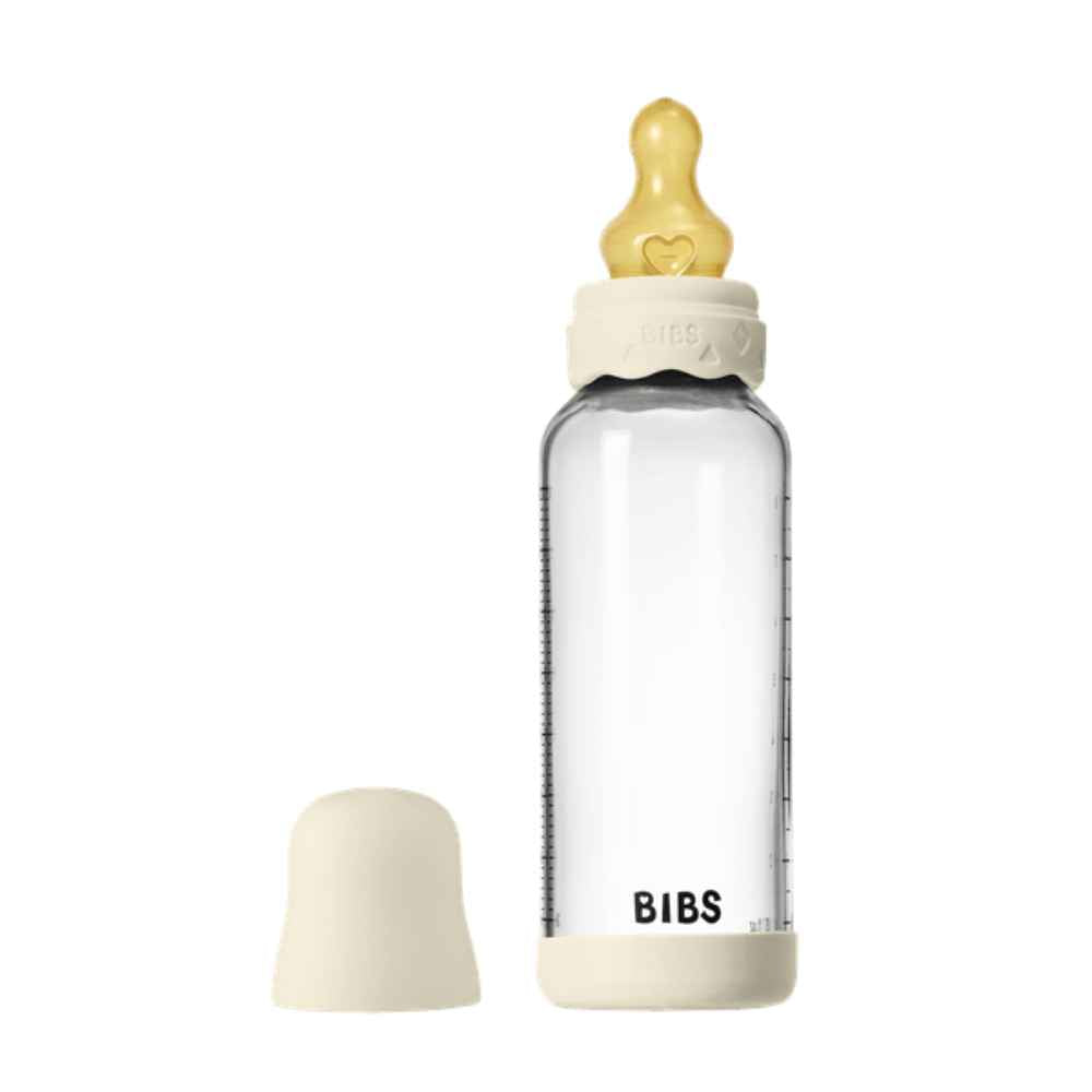 BIBS Γυάλινο Μπιμπερό 240ml – Latex – Boheme Ivory