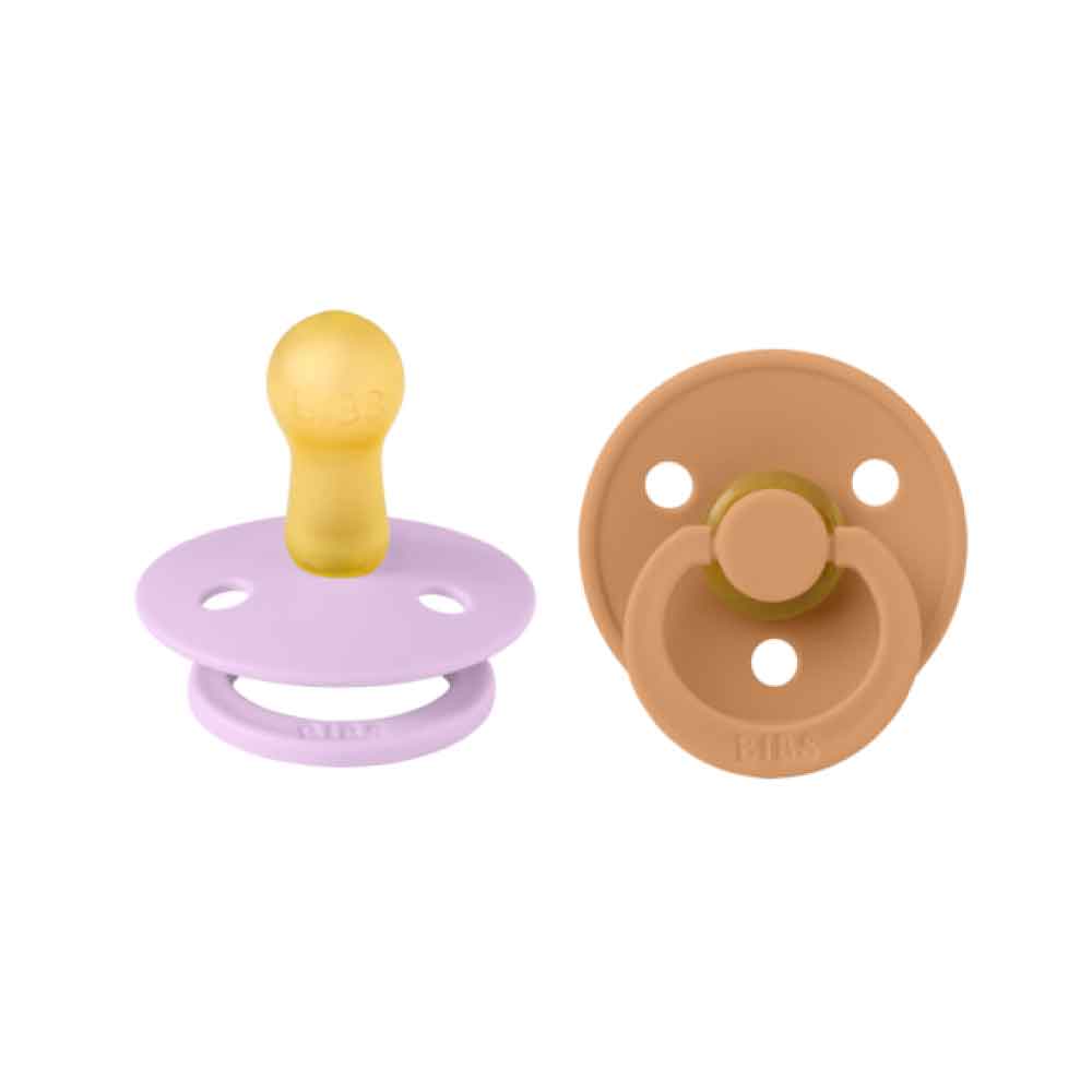 BIBS Πιπίλες Καουτσούκ Violet Sky/Pumpkin (0-6m) 2τμχ