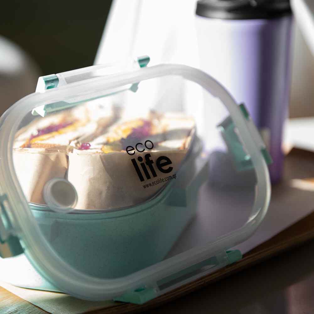Ecolife Light Green Φαγητοδοχείο 900ml Με Χώρισμα