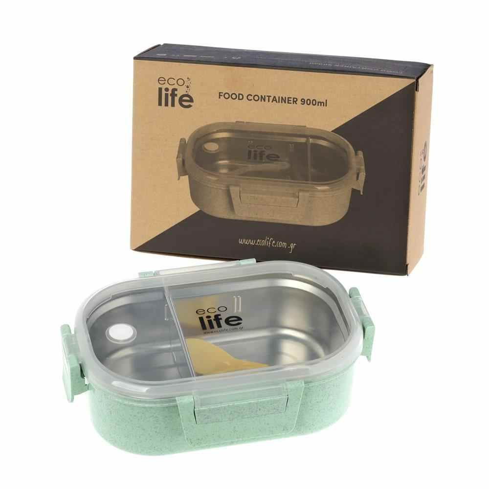 Ecolife Light Green Φαγητοδοχείο 900ml Με Χώρισμα