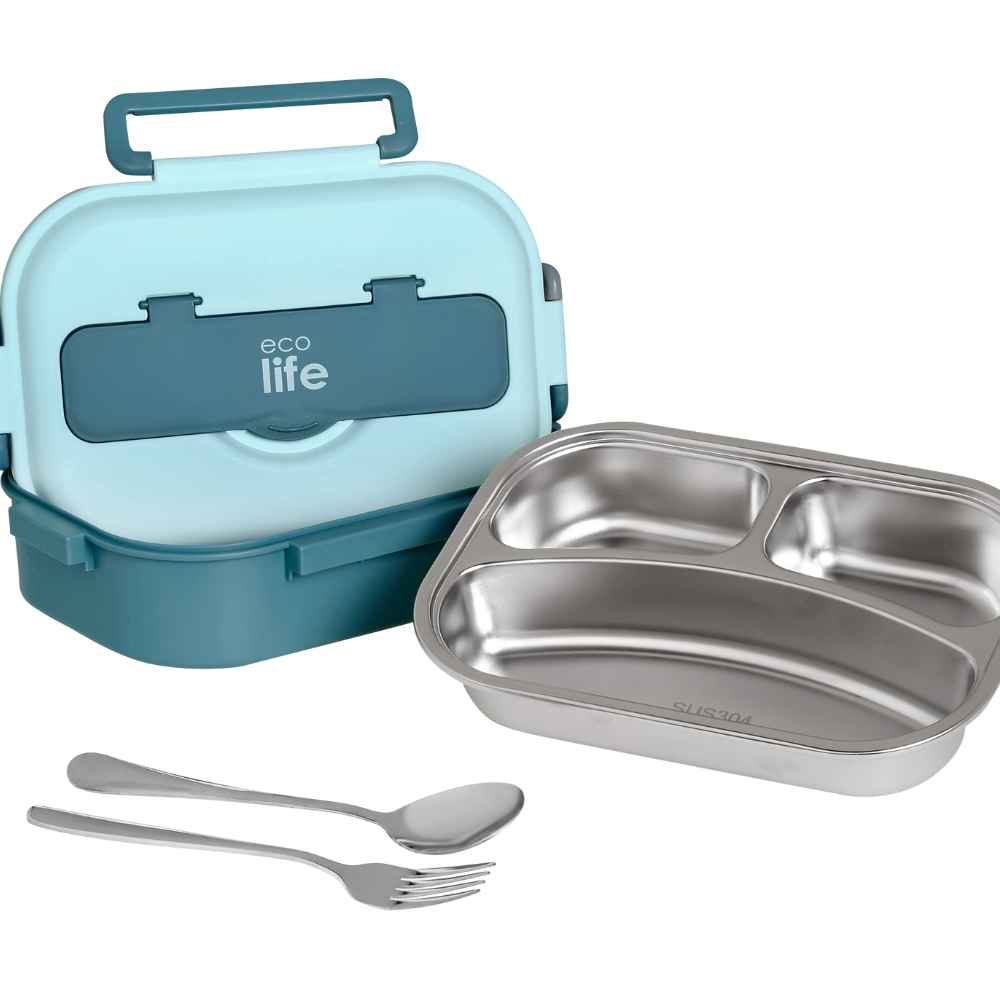 Ecolife Πράσινο Φαγητοδοχείο 1Lt 3 Θέσεων