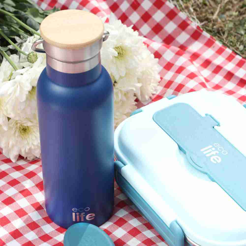 Ecolife Γαλάζιο Φαγητοδοχείο 1Lt 3 Θέσεων