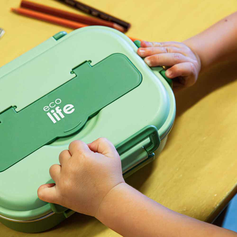 Ecolife Πράσινο Φαγητοδοχείο 1Lt 3 Θέσεων