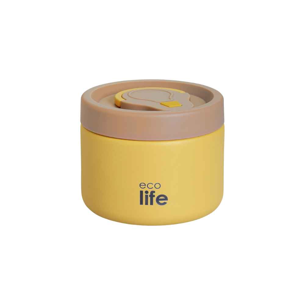 Ecolife Στρογγυλό Θερμός Φαγητού 650ml Κίτρινο