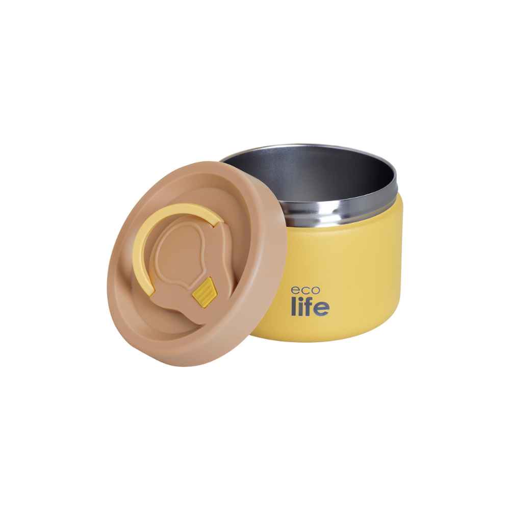 Ecolife Στρογγυλό Θερμός Φαγητού 650ml Κίτρινο