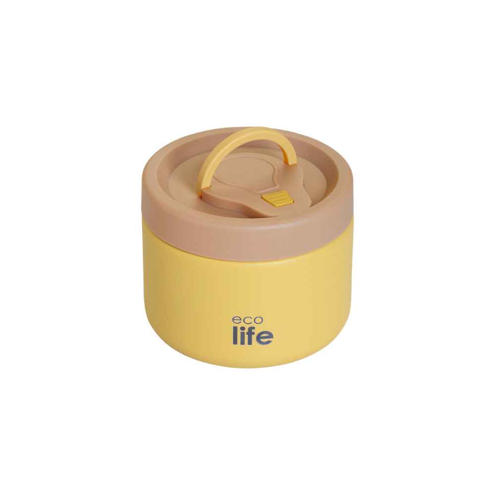Ecolife Στρογγυλό Θερμός Φαγητού 650ml Κίτρινο