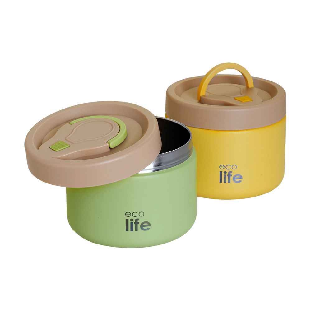 Ecolife Στρογγυλό Θερμός Φαγητού 650ml Πράσινο