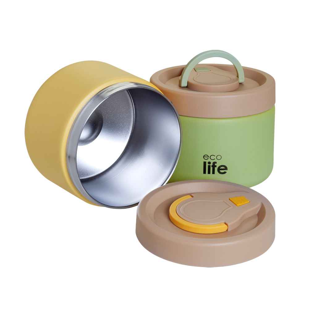 Ecolife Στρογγυλό Θερμός Φαγητού 650ml Πράσινο