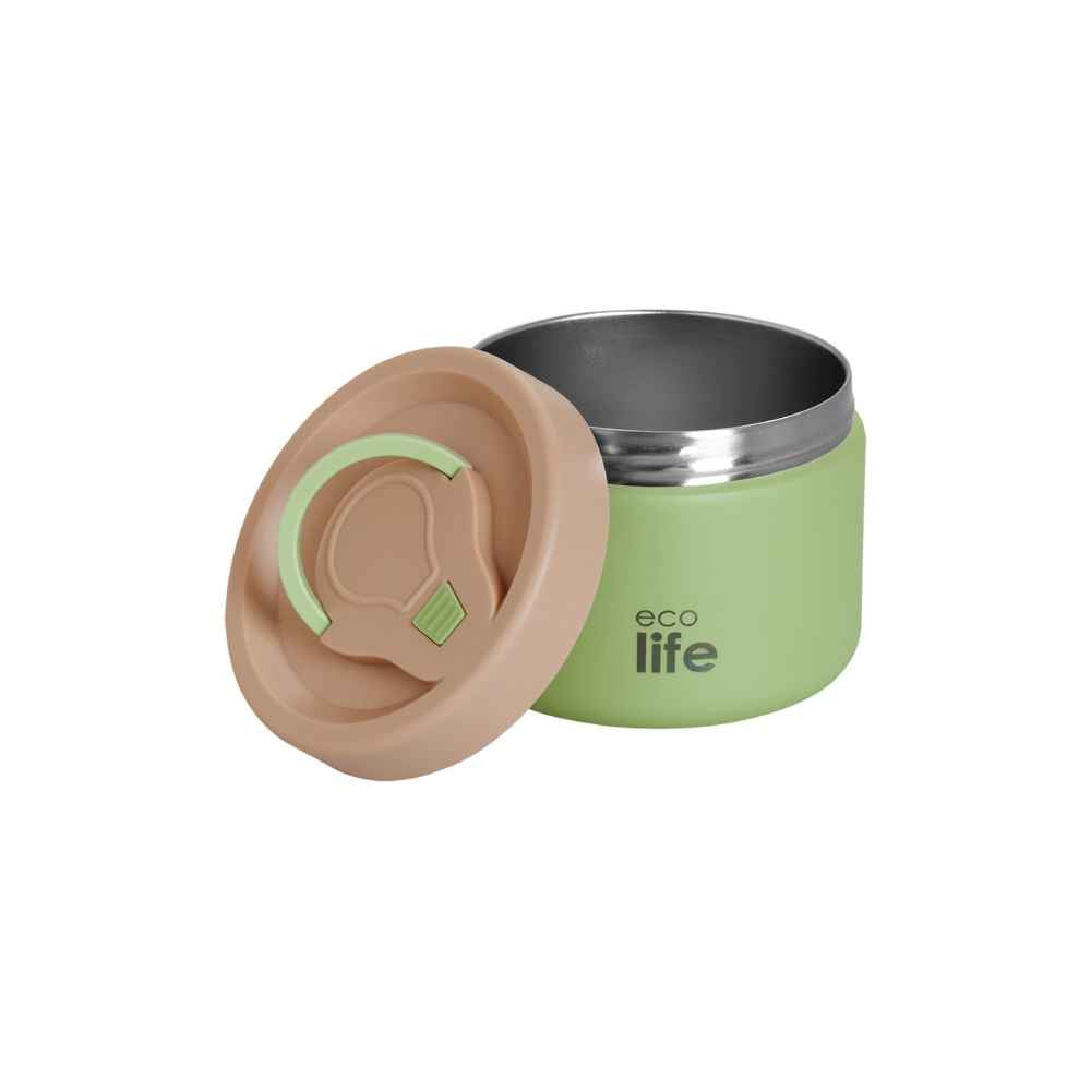 Ecolife Στρογγυλό Θερμός Φαγητού 650ml Πράσινο