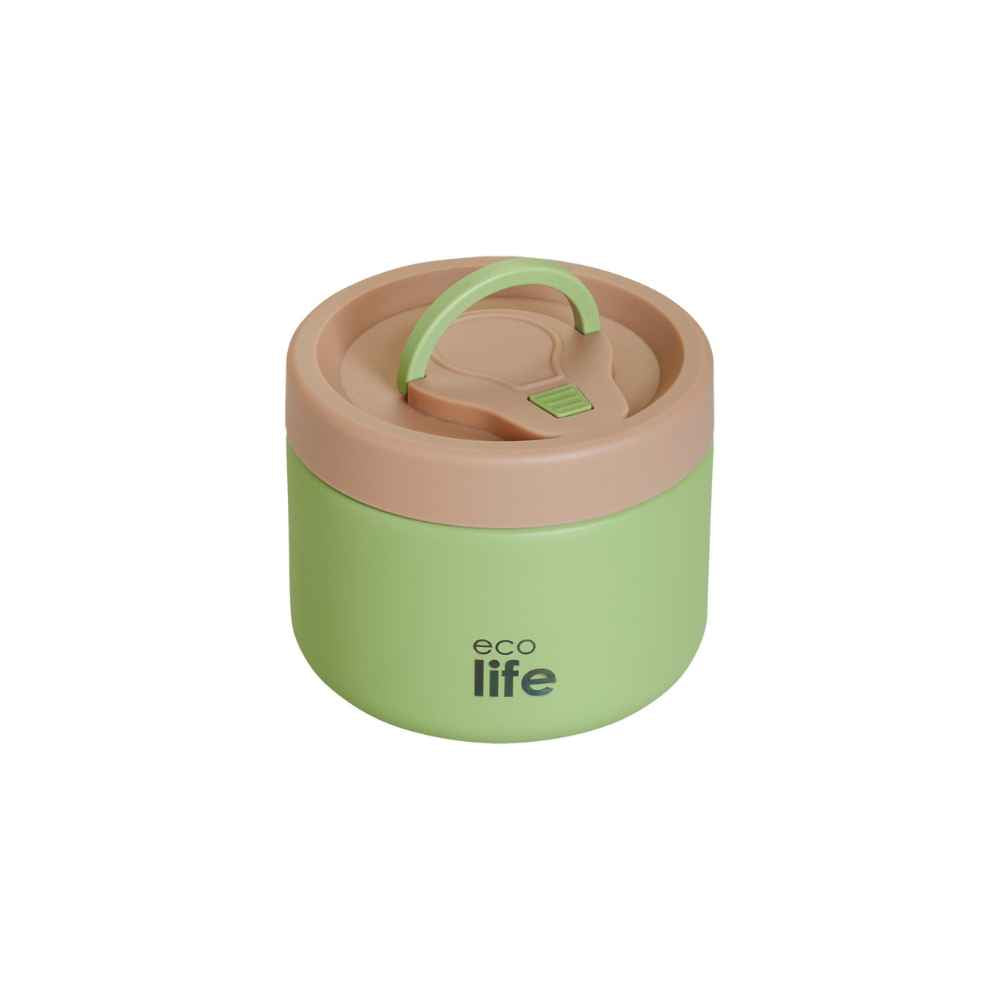 Ecolife Στρογγυλό Θερμός Φαγητού 650ml Πράσινο