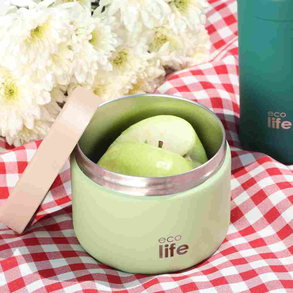 Ecolife Στρογγυλό Θερμός Φαγητού 650ml Πράσινο
