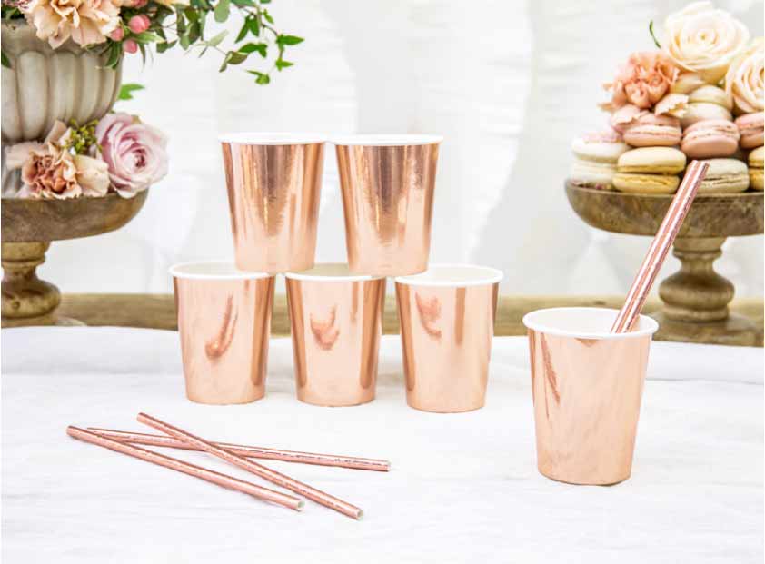 Χάρτινα Ποτηράκια Rose Gold