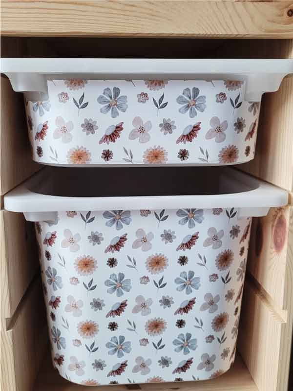 Pastel Kate Αυτοκόλλητα για Κουτιά Αποθήκευσης Trofast Vintage Flowers