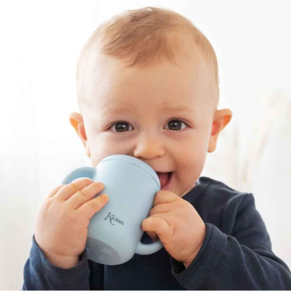 Kiokids Εκπαιδευτικό Ποτηράκι Σιλικόνης Σιέλ 120ml