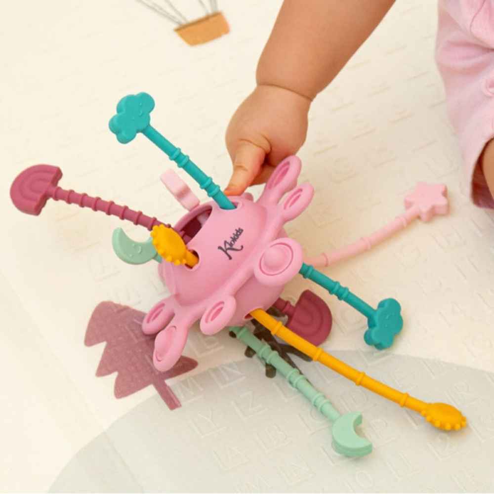 Kiokids Μασητικό Σιλικόνης Planet Ροζ 25εκ.